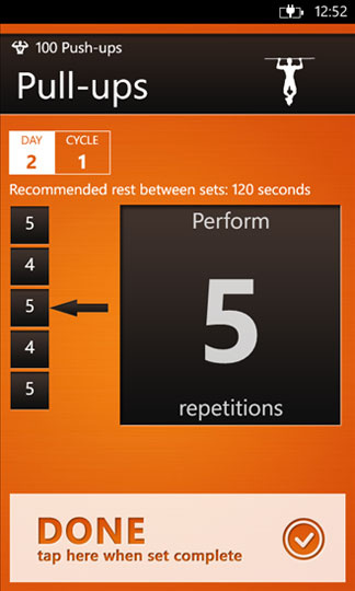 100 Push-ups - программа для Windows Phone