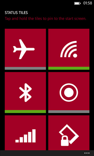 Status Tiles - программа для Windows Phone