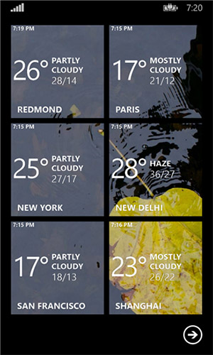 Weathr - программа для Windows Phone