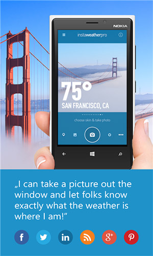 InstaWeather Pro - программа для Windows Phone