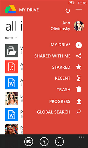 Client for Google Drive - программа для Windows Phone