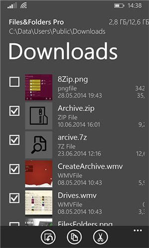 Files&Folders Pro - программа для Windows Phone