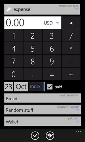 moBudget PRO - программа для Windows Phone