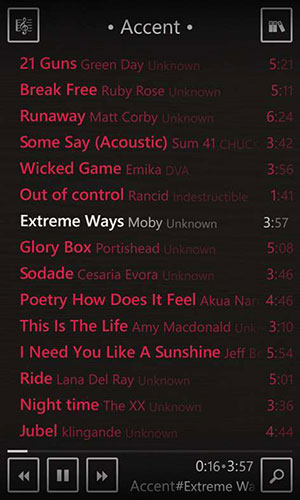 Accent Player S - программа для Windows Phone