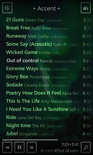 Accent Player S - программа для Windows Phone