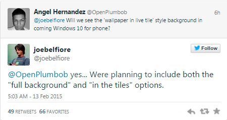 В Windows 10 для смартфонов плитки станут прозрачными 