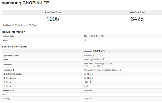 Samsung – разработка планшета с процессором Intel Atom x5-8500