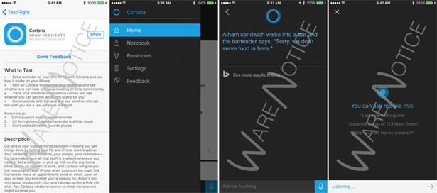 Доступ к бета-версии Cortana для iOS