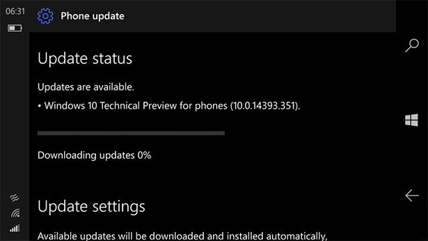 Для Release Preview и Slow Ring доступна сборка Windows 10 Mobile – 14393.351