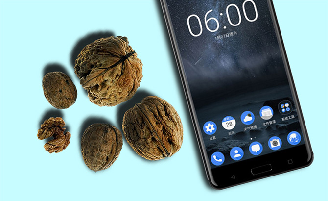 В Китае решили, что предназначение Nokia 6 – колоть орехи