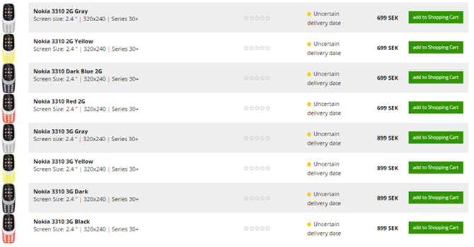 В Швеции был замечен телефон Nokia 3310 с поддержкой 3G