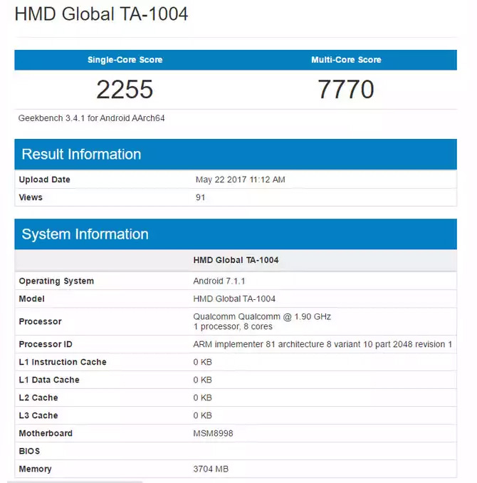 Смартфон Nokia 9 показал превосходные результаты в бенчмарке Geekbench