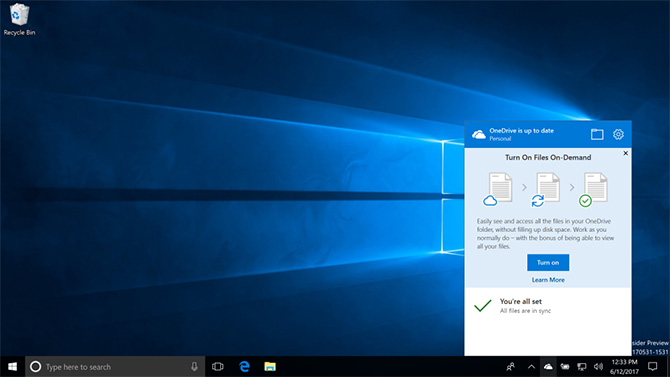 Сборка Windows 10 Insider Preview 16215 получила функцию OneDrive Files On-Demand