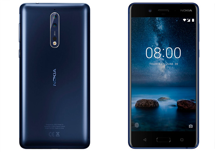 Рендер флагманского смартфона Nokia 8 со сдвоенной камерой Zeiss