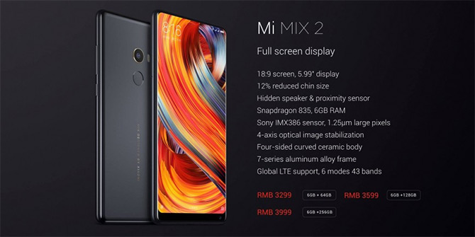 Состоялась официальная презентация безрамочного Xiaomi Mi Mix 2