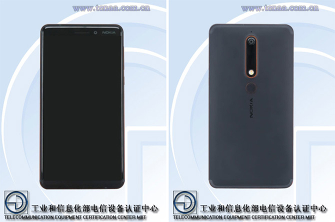 Nokia 6 (2018) с экраном 18:9 всплыл в TENAA