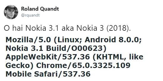 В сети начали говорит о Nokia 3 (2018) на базе Android 8 Oreo